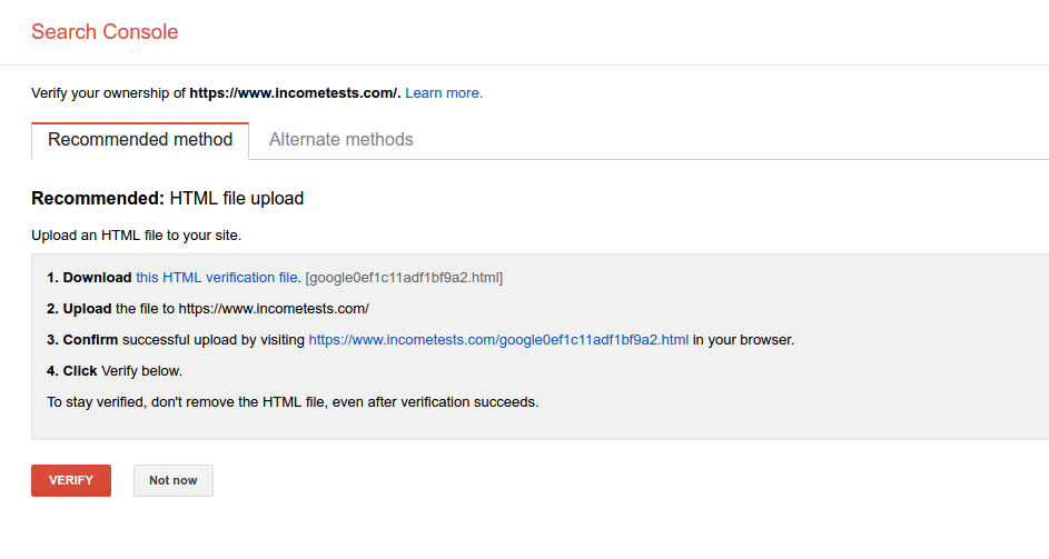 Verify site ownership - Google Search Console